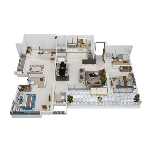3 BHK Floor Plan at Shubh Veda Akurdi Pune