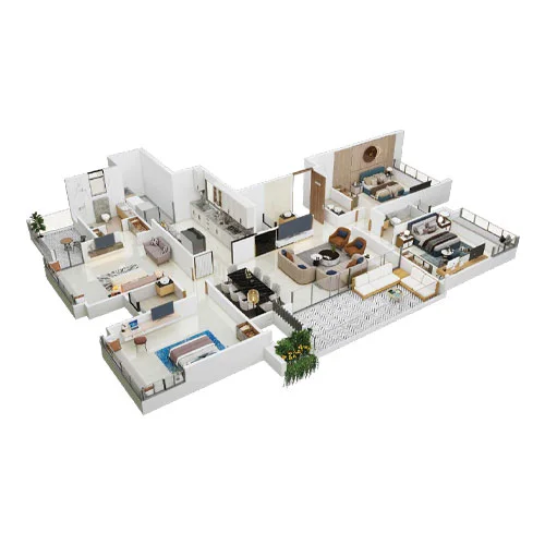 4 BHK Floor Plan at Shubh Veda Akurdi Pune